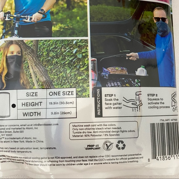 Arctic Cool Unisex Cool Face Cover/Gaiter,NWT - Picture 5 of 5